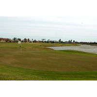 The par-4 ninth at South Padre Island Golf Club provides plenty of peril off the tee and on the approach.