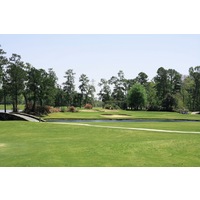 The sixth hole at Tour 18 Houston replicates the famous par-3 12th at Augusta National.
