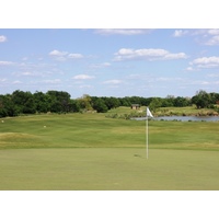 The 13th hole at The Trails of Frisco Golf Club is a short par 4 with plenty of trouble left off the tee.