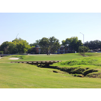 The fourth hole on the Campus Course at Texas A&M University is a picturesque par-3 that crosses a creek that meanders through the center of the property.