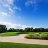 View of a bunkered green at Landa Park Municipal Golf Course
