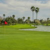 A view of a green with water coming into play at Harlingen Country Club.