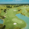 Aerial view of the 2nd green at Clear Creek Golf Course.