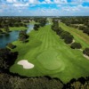 Aerial view of the 17th green at Golf Club at Cinco Ranch.