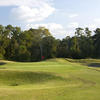 A view of a green protected by bunkers at Forest Course from Kingwood Country Club.