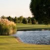 A view over the water of green at Shadow Hills Golf Course