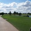 A view from narrow cart path at Stone Gate Golf Course