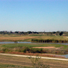 A view of the island green at Llano Grande Golf Course