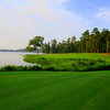 A view of a hole with water coming into play from left at Texarkana Golf Ranch