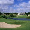 A view over the water of a hole at The Hills from The Clubs of Prestonwood