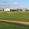 A view of green protected by sand trap at Nueva Vista Golf Club