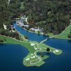 Aerial view of holes #11, #12 and #13 at Walden on Lake Conroe Golf & Country Club