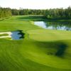 A view of green #6 with water and a bunker coming into play at Tournament Course from Golf Club of Houston