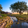 A view of the clubhouse and waterfall at Teravista Golf Club