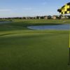 A view of a hole with water coming into play at Twin Creeks Golf Course