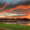 Sunset view of a green at Grey Rock Golf Club