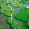 Aerial view of the 17th green at Waterchase Golf Course