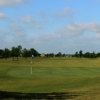 A sunny day view of a green at Waterview Golf Club.