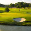 A view of a hole surrounded by bunkers at Hackberry Creek Country Club.