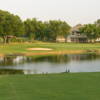 A sunny day view of a hole at Pecan Plantation Country Club.