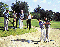 Group instruction in the sand.